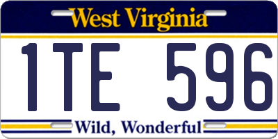 WV license plate 1TE596