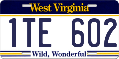 WV license plate 1TE602