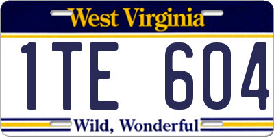 WV license plate 1TE604