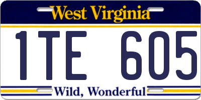 WV license plate 1TE605