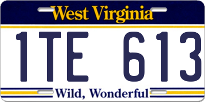 WV license plate 1TE613