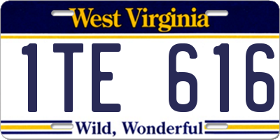 WV license plate 1TE616