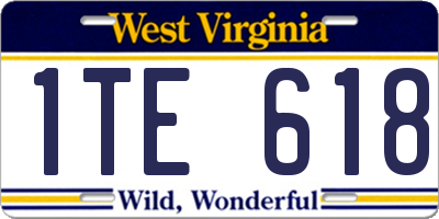WV license plate 1TE618