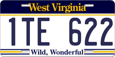 WV license plate 1TE622