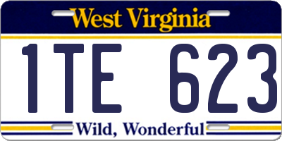 WV license plate 1TE623