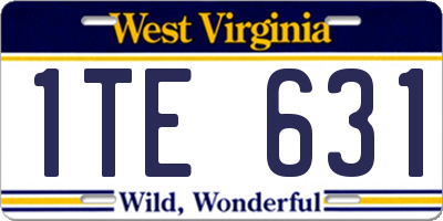 WV license plate 1TE631