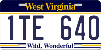 WV license plate 1TE640