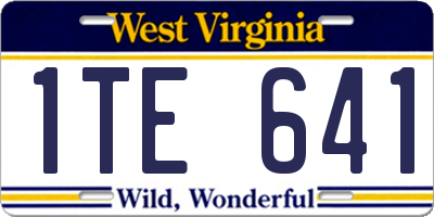 WV license plate 1TE641