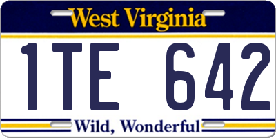 WV license plate 1TE642