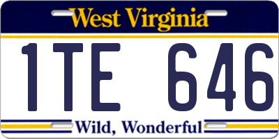 WV license plate 1TE646