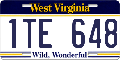 WV license plate 1TE648
