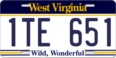WV license plate 1TE651