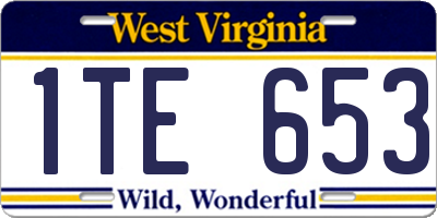 WV license plate 1TE653