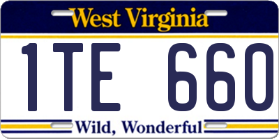 WV license plate 1TE660
