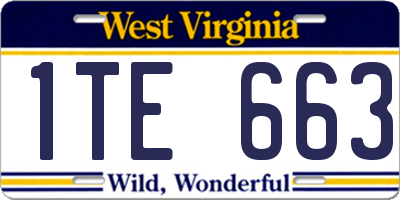WV license plate 1TE663