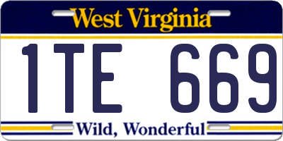 WV license plate 1TE669