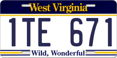 WV license plate 1TE671