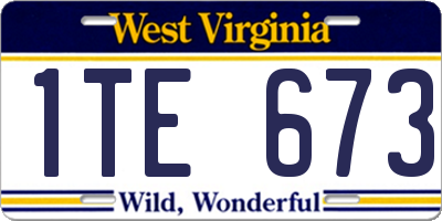 WV license plate 1TE673
