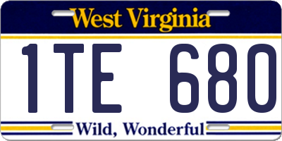 WV license plate 1TE680