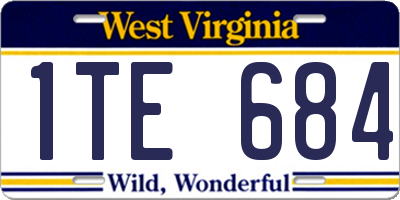 WV license plate 1TE684