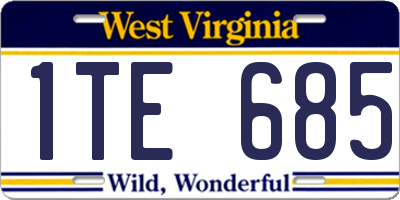 WV license plate 1TE685