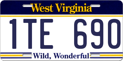 WV license plate 1TE690