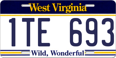 WV license plate 1TE693