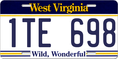 WV license plate 1TE698