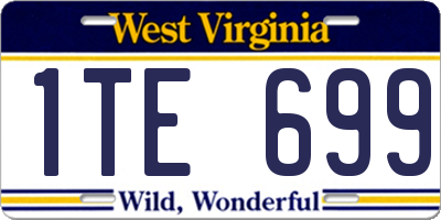 WV license plate 1TE699