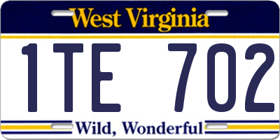 WV license plate 1TE702