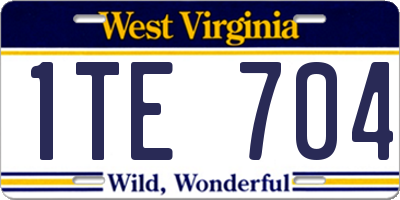 WV license plate 1TE704