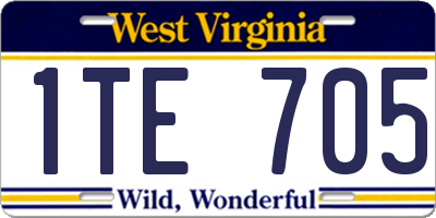 WV license plate 1TE705