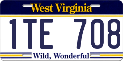 WV license plate 1TE708