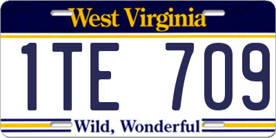 WV license plate 1TE709