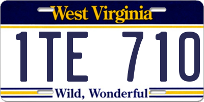 WV license plate 1TE710