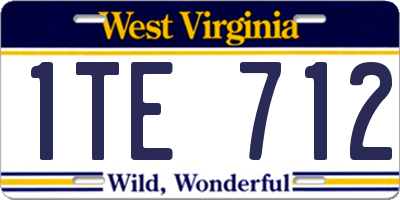 WV license plate 1TE712