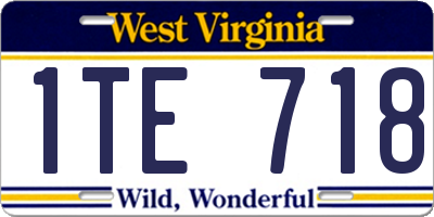 WV license plate 1TE718