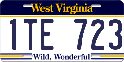 WV license plate 1TE723