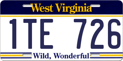 WV license plate 1TE726