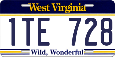 WV license plate 1TE728