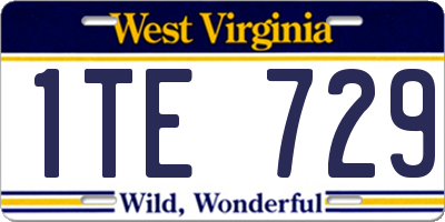 WV license plate 1TE729