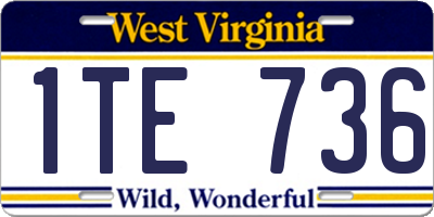 WV license plate 1TE736