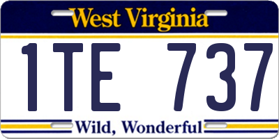 WV license plate 1TE737