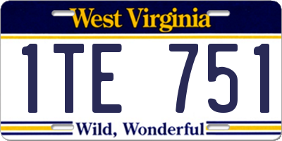 WV license plate 1TE751