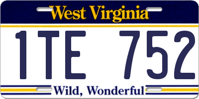 WV license plate 1TE752