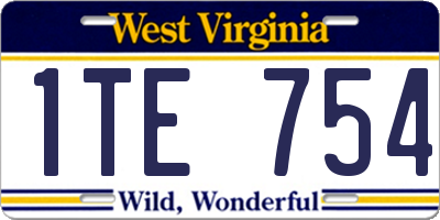 WV license plate 1TE754