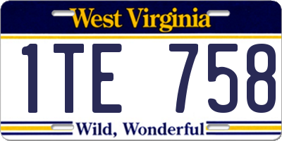 WV license plate 1TE758