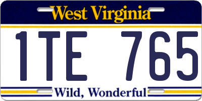 WV license plate 1TE765