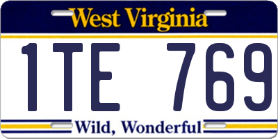 WV license plate 1TE769