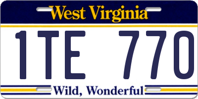 WV license plate 1TE770